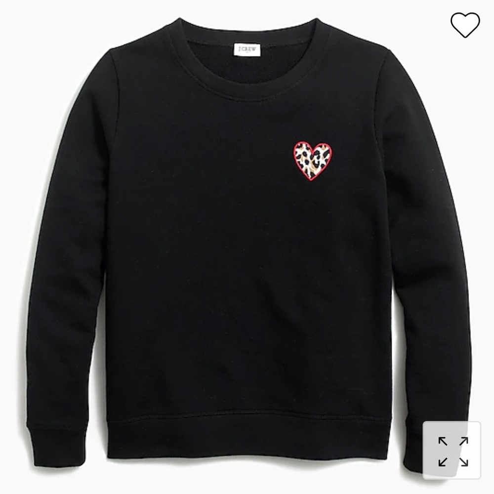 J Crew Factory: Leopard Heart Graphic Sweatshirt